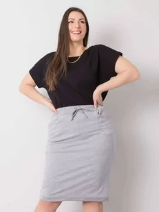 Spódnica plus size szary - Spódnice - miniaturka - grafika 1