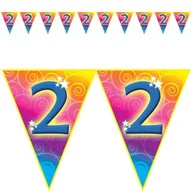 Gadżety dla niej i dla niego - Funny Fashion Baner flagi "Urodziny 2 Rainbow Swirl", Funny Fashion, 5 m FF84002 - miniaturka - grafika 1