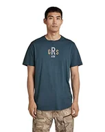 Koszulki męskie - G-STAR RAW Męski t-shirt Lash Back Gr R T, Blue (Nitro 336-1861), S - miniaturka - grafika 1
