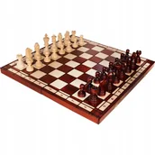 Gry planszowe - DUŻE SZACHY TURNIEJOWE składane WYPALANE 55 CM - miniaturka - grafika 1