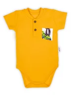 Body dla niemowląt - Niemowlęce body bawełniane z krótkim rękawem pomarańczowe Nicol,r.68 - miniaturka - grafika 1