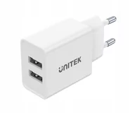 Ładowarki do telefonów - Unitek ŁADOWARKA 2X USB-A 12W BIAŁA P1113A-EU - miniaturka - grafika 1