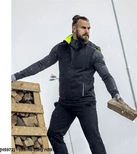 Ardon ARDON VISION WINTER - kamizelka softshell czarna - czarno-żółty H5972 4XL - Kamizelki męskie - miniaturka - grafika 1