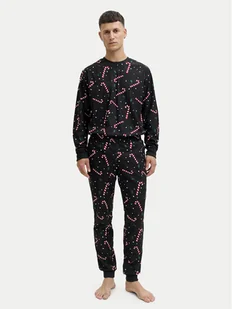 Jack&Jones Piżama Tristan 12285375 Czarny Loose Fit - Piżamy męskie - miniaturka - grafika 1