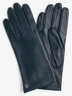 Rękawiczki - ROECKL - Skórzane rękawiczki damskie z dodatkiem kaszmiru, niebieski|zielony - grafika 1