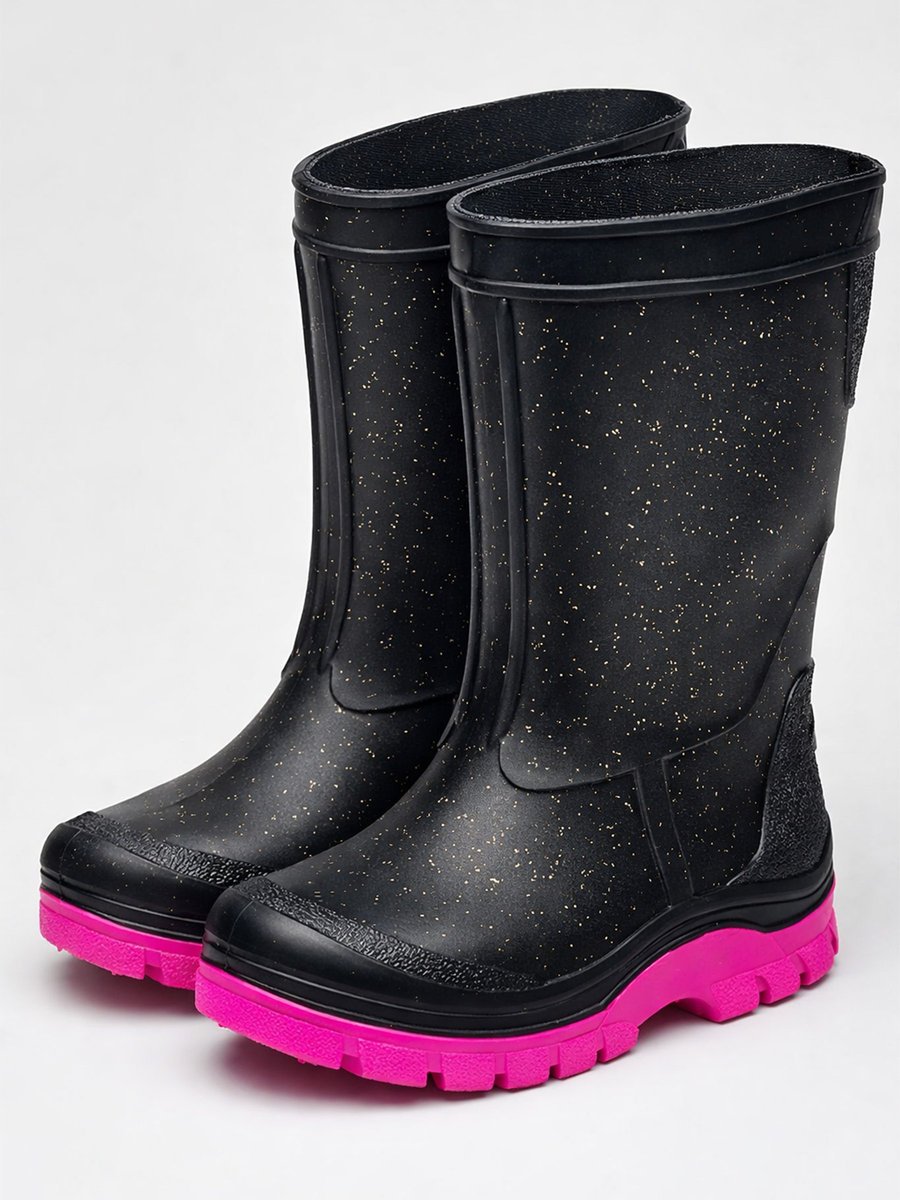 Dziewczęce kalosze brokatowe czarne Realpaks r.25/26