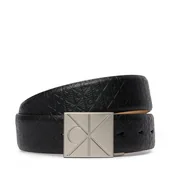 Paski - Pasek Calvin Klein Emblem Plaque W/ Aop 35Mm Adj LV04D7082G Czarny - miniaturka - grafika 1