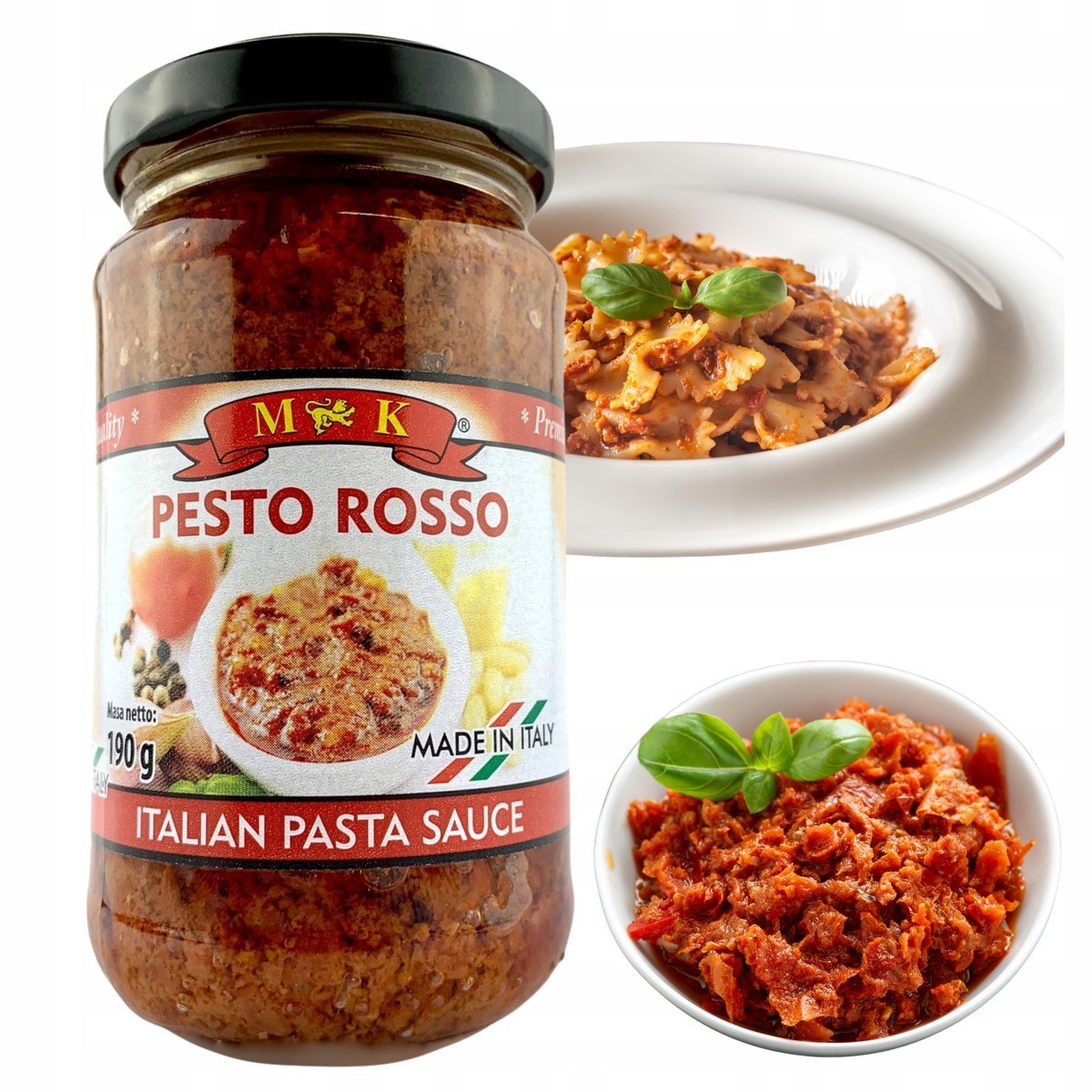 MK Pesto Czerwone Z Suszonymi Pomidorami I Bazylią Do Potraw Włoskich 190 g