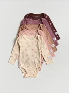 Komplety dla niemowląt - Reserved - Bawełniane body 5 pack - jasnofioletowy - miniaturka - grafika 1