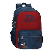 Plecaki szkolne i tornistry - Pepe Jeans Chest plecak szkolny, podwójna kieszeń, regulowany, czerwony, 33 x 46 x 16 cm, poliester, 22,82 l - miniaturka - grafika 1