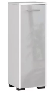 Klasyczny Regał Łazienkowy Biały + Metalik Połysk - Lireno 4X 30X82 - Meble łazienkowe - miniaturka - grafika 1