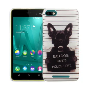 Etui na telefon komórkowy Wiko Lenny 3 Cover Etui ochronne Motif Slim Silicone TPU Bad Dog White - Etui i futerały do telefonów - miniaturka - grafika 1