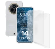 Etui i futerały do telefonów - Bizon Elastyczne etui + 2x folia na ekran Case Clear Pack do Realme 14 Pro Plus 5G - miniaturka - grafika 1