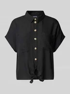 Bluzki damskie - Bluzka koszulowa o pudełkowym kroju z wiązanym detalem model ‘PIA’ - miniaturka - grafika 1