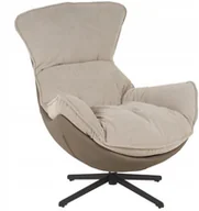 Fotele - Fotel obrotowy z poduszką JASPER taupe wygodny wypoczynkowy salon - miniaturka - grafika 1