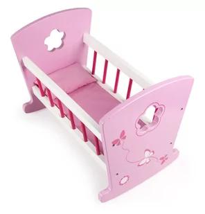 Drewniana różowa kołyska dla lalek - Łamigłówki - miniaturka - grafika 1