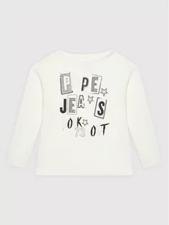 Bluzy dla chłopców - Pepe Jeans Bluzka Tricia PG502743 Biały Regular Fit - grafika 1
