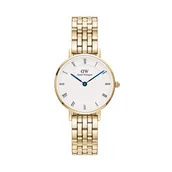 Zegarki damskie - Zegarek Daniel Wellington Petite Roman Numerals 5-Link DW00100682 Złoty - miniaturka - grafika 1