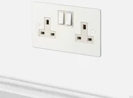 Gniazdka elektryczne - Gniazdo podwójne 2G Uk Socket Białe [El632] - miniaturka - grafika 1