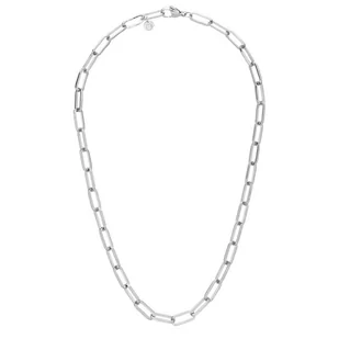 Modny srebrny naszyjnik damski łańcuch paper clip ze stali szlachetnej - Manoki - Łańcuszki - miniaturka - grafika 1