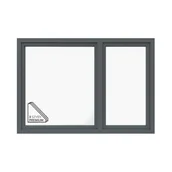 Okna - Okno PCV 3-szybowe fasadowe O39/85 antracytowe 2065x1435 mm otwierane do wewnątrz lewe Witraż - miniaturka - grafika 1