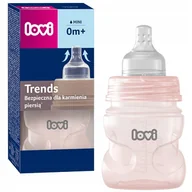 Smoczki do butelek - LOVI RÓŻOWA BUTELKA LOVI TRENDS 120ML 0M+BEZPIECZNA DLA KARMIENIA PIERSIĄ - miniaturka - grafika 1