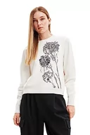 Swetry damskie - Desigual Petunia-Lacroix sweter damski, biały, M - miniaturka - grafika 1