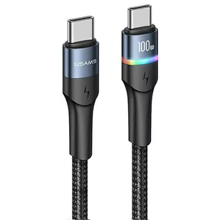 USAMS Kabel pleciony U76 USB-C na USB-C 100W PD Fast Charging 1.2m czarny/black SJ537USB01(US-SJ537) - Kable USB - miniaturka - grafika 1