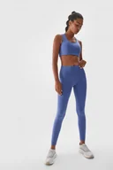 Spodnie sportowe damskie - Damskie legginsy treningowe 4F 4FWAW24TFTIF277 - niebieskie - miniaturka - grafika 1