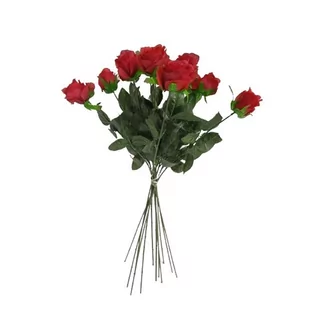 Sztuczny bukiet czerwonych Róż, 67 cm,  12 szt. - Sztuczne kwiaty - miniaturka - grafika 1