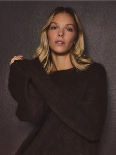 Reserved - Sweter z moherem - ciemnobrązowy - Moda i Uroda OUTLET - miniaturka - grafika 1