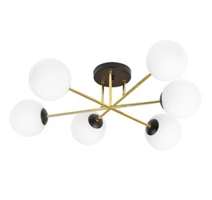 Magnum lampa sufitowa 6-punktowa czarna/złota/biała 1233/6 - Lampy sufitowe - miniaturka - grafika 1