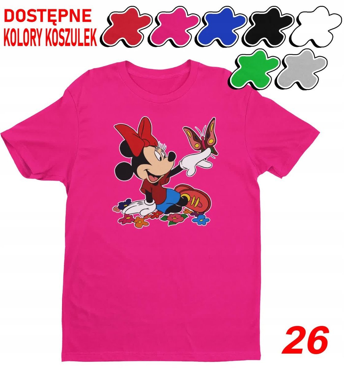 Dziecięca Koszulka Z Nadrukiem Duży Wybór Myszka Miki Różne -L 146-152