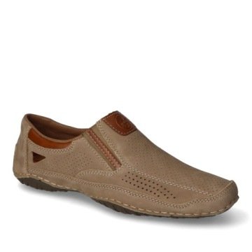 Półbuty Męskie Rieker Brązowe Nubuk Skórzane 41