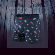 Majtki męskie - SAXX Bokserki męskie Ultra Boxer Brief Fly Navy Buggin r. S - miniaturka - grafika 1