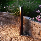 Lampy ogrodowe - Deko-Light Słupek oświetleniowy LED Lerna, wysokość 100 cm, CCT, szary, gniazda - miniaturka - grafika 1