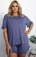 Piżamy damskie - Piżama damska na krótki rękaw i krótkie nogawki Styl, Kolor niebieski, Rozmiar S, Italian Fashion - Intymna - miniaturka - grafika 1