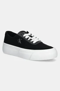 Calvin Klein Jeans tenisówki VULC FLATFORM LOW CV MIX MG kolor czarny YW0YW01770 - Trampki damskie - miniaturka - grafika 1