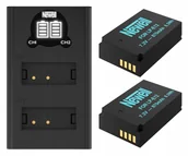 Baterie i akcesoria - Ładowarka + 2x Bateria Akumulator LP-E12 do Canon EOS M M2 M10 M100 - miniaturka - grafika 1