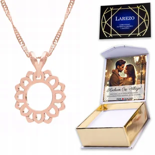 Naszyjnik Pozłacany 925 Rozeta Kwiat z Rośliną Kwiatem Rozetka + NADRUK - Naszyjniki Naszyjnik Pozłacany 925 Rozeta Kwiat z Rośliną Kwiatem Rozetka + NADRUK - Naszyjniki - miniaturka - grafika 1