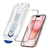 Szkła hartowane na telefon - SZKŁO HARTOWANE FULL GLUE + ZESTAW INSTALACYJNY iPhone 15 / 15 PRO czarny - miniaturka - grafika 1