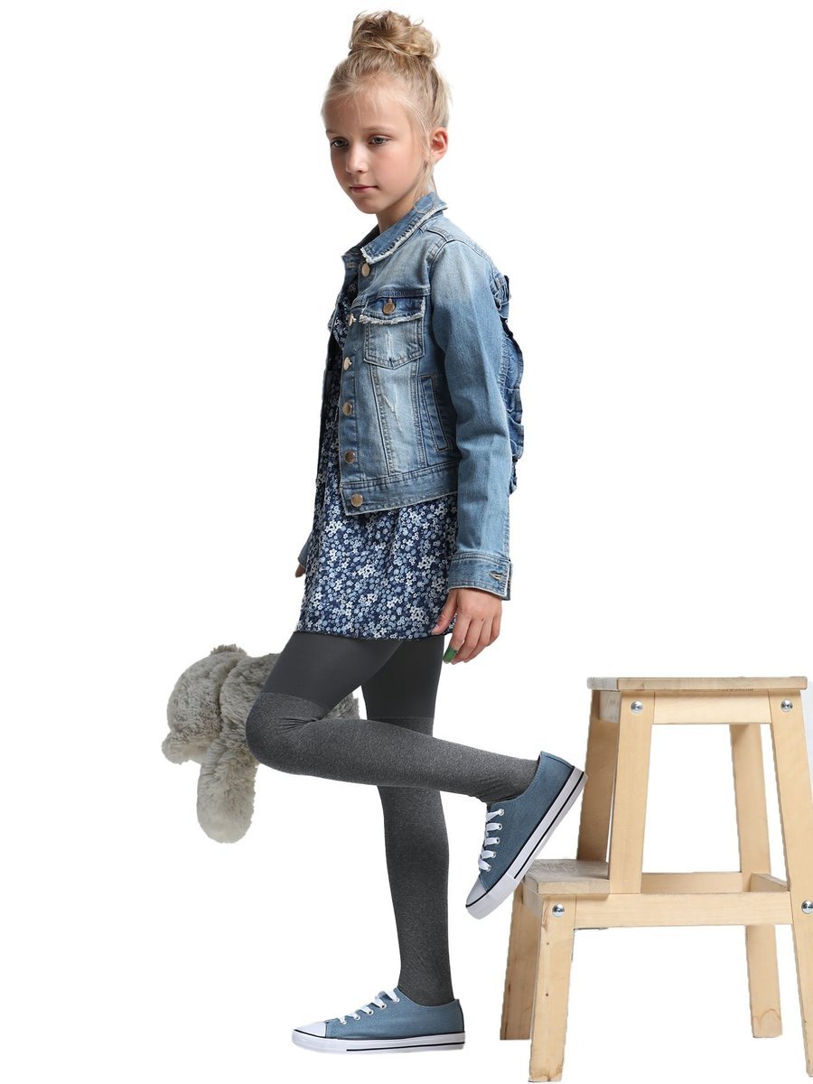 Rajstopy dziecięce mikrofibra szare z odcięciem 60 DEN 116-122 YOCLUB