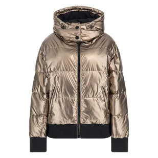 Damska Kurtka zimowa pikowana GUESS BICE METALLIC HOODIE PUFFER W4BL37WGK00-MTBZ – Brązowy - Kurtki damskie - miniaturka - grafika 1