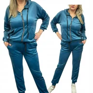 Dresy damskie - Dres Damski Welurowy 54 56 7xl Rozpinany morski wygodny otulający welur hi - miniaturka - grafika 1