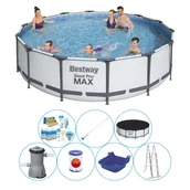 Baseny ogrodowe - Komfortowy pakiet do basenu - Bestway Steel Pro MAX 427x107 cm okrągły - miniaturka - grafika 1