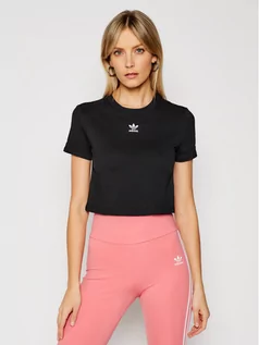 Koszulki i topy damskie - Adidas T-Shirt Crop Top GN2802 Czarny Regular Fit - grafika 1