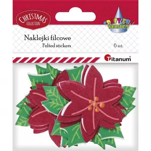 Titanum Naklejki filcowe poinsecja czerwone 6 szt. - Zabawki kreatywne - miniaturka - grafika 1