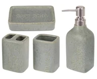 Mydelniczki i dozowniki mydła - ASJ Commerce Zestaw łazienkowy komplet akcesoriów łazienkowych Stoneware 4 elementy 793000020 - miniaturka - grafika 1