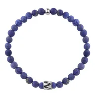 Bransolety męskie - Bransoletka Męska kamienie lapis lazuli lazuryt z beadsem. - miniaturka - grafika 1
