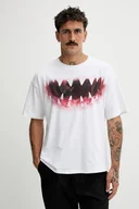 Koszulki męskie - Diesel t-shirt bawełniany T-BOXT-T21 męski kolor biały z nadrukiem A19617.0PLAT - miniaturka - grafika 1
